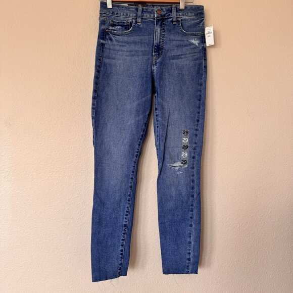 Gap Universal Jegging Mid Rise Jeans Womens Size 29 8 New Slightly Distressed - Picture 1 of 7